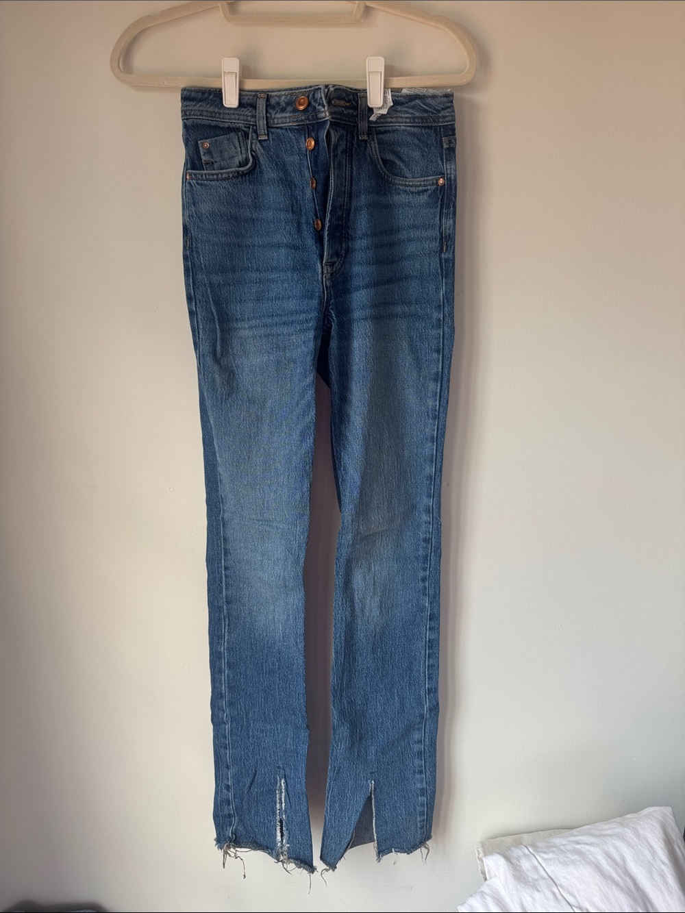 Zara Medium Blue Button-Fly Denim Jeans
